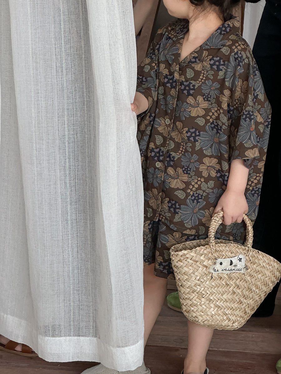 Floral Short Sleeve Shirt Shorts Set ボタニカル 半袖シャツ ハーフパンツ セット【mh0013466】