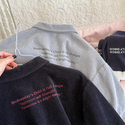 -コーデュロイシャツジャケット シャツコート【mh0010804】 - mamahalo shop - 長袖シャツ・ブラウス -  べビー服 - 子供服 - 男の子 - 女の子