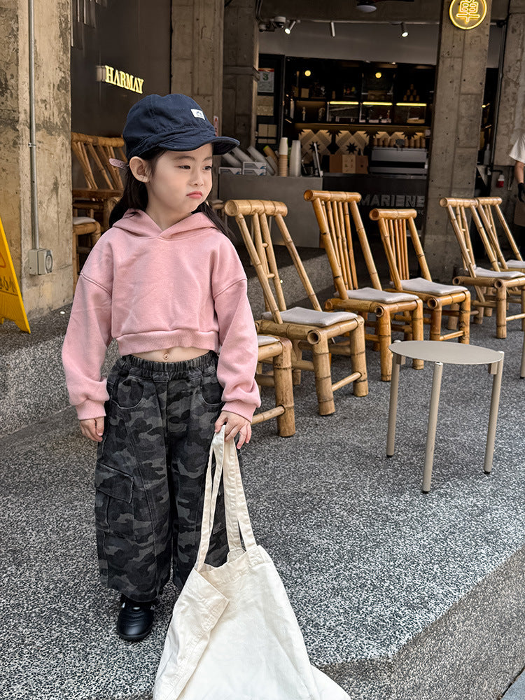 -クロップド丈パーカー 刺繍ロゴ入りフーディー ショートスウェット【mh0011053】 - mamahalo shop - カーディガン・パーカー -  べビー服 - 子供服 - 男の子 - 女の子