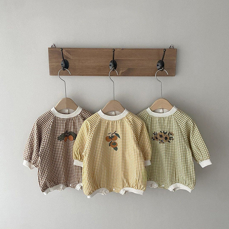 Gingham Cotton Romper ギンガムチェック ロンパース【mh0012619】