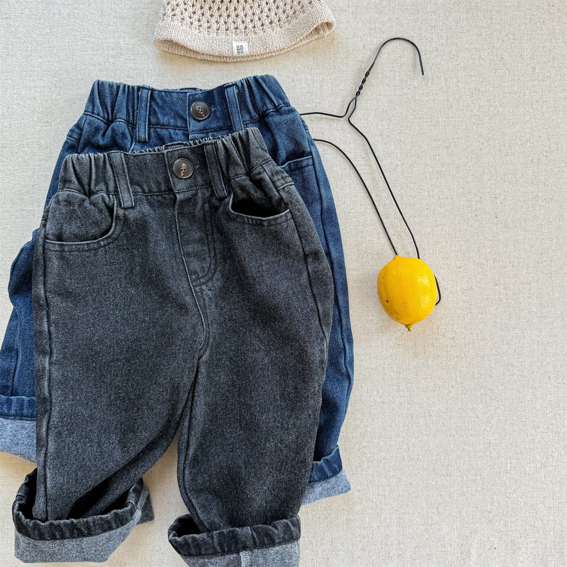 -キャラクタープリントポケットデニムパンツ ワイドパンツ【mh0010808】 - mamahalo shop - デニムパンツ -  べビー服 - 子供服 - 男の子 - 女の子