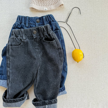 -キャラクタープリントポケットデニムパンツ ワイドパンツ【mh0010808】 - mamahalo shop - デニムパンツ -  べビー服 - 子供服 - 男の子 - 女の子