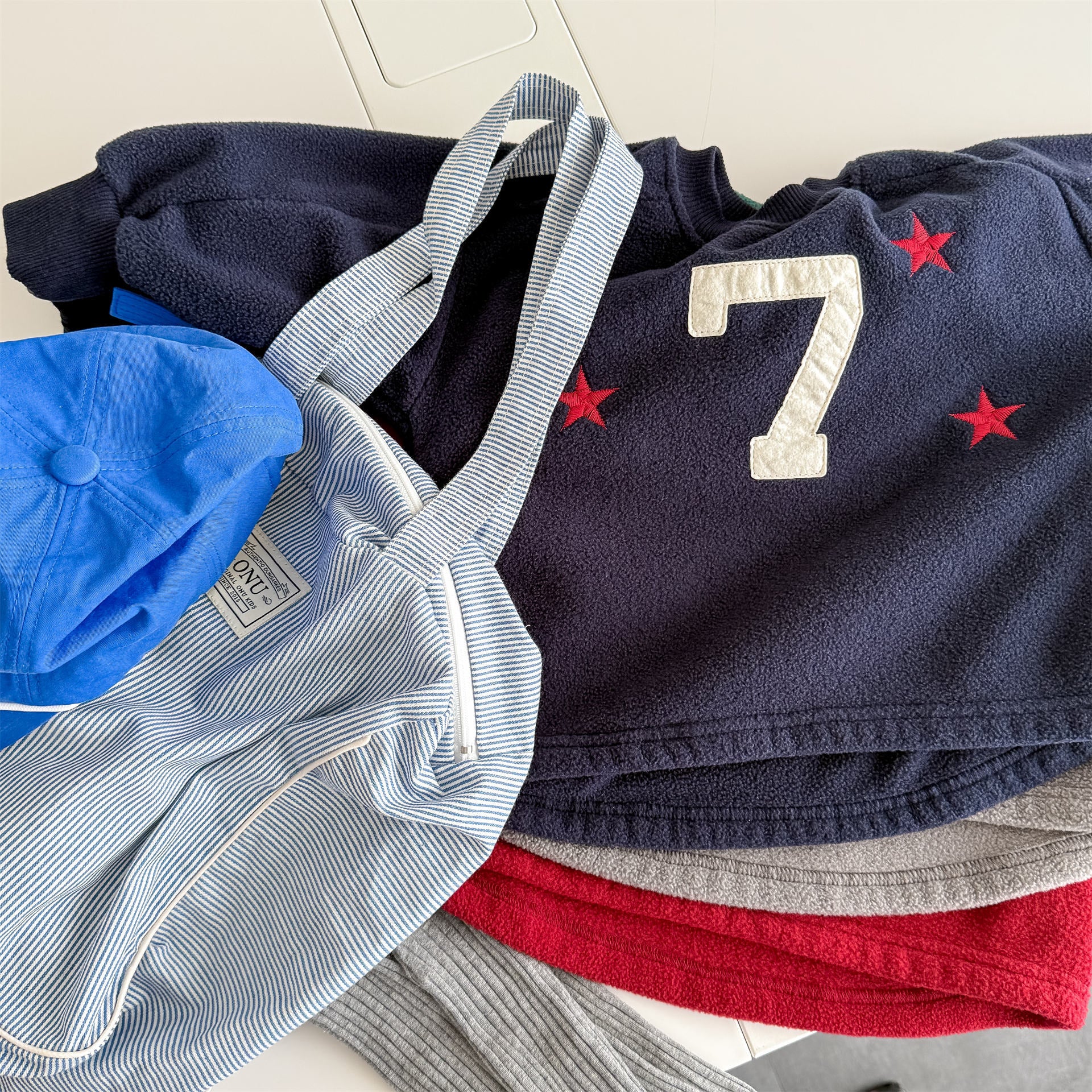 -ナンバーワッペン星柄フリーストレーナー【mh0010909】 - mamahalo shop - トレーナー・フーディ -  べビー服 - 子供服 - 男の子 - 女の子