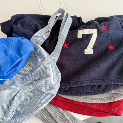 -ナンバーワッペン星柄フリーストレーナー【mh0010909】 - mamahalo shop - トレーナー・フーディ -  べビー服 - 子供服 - 男の子 - 女の子