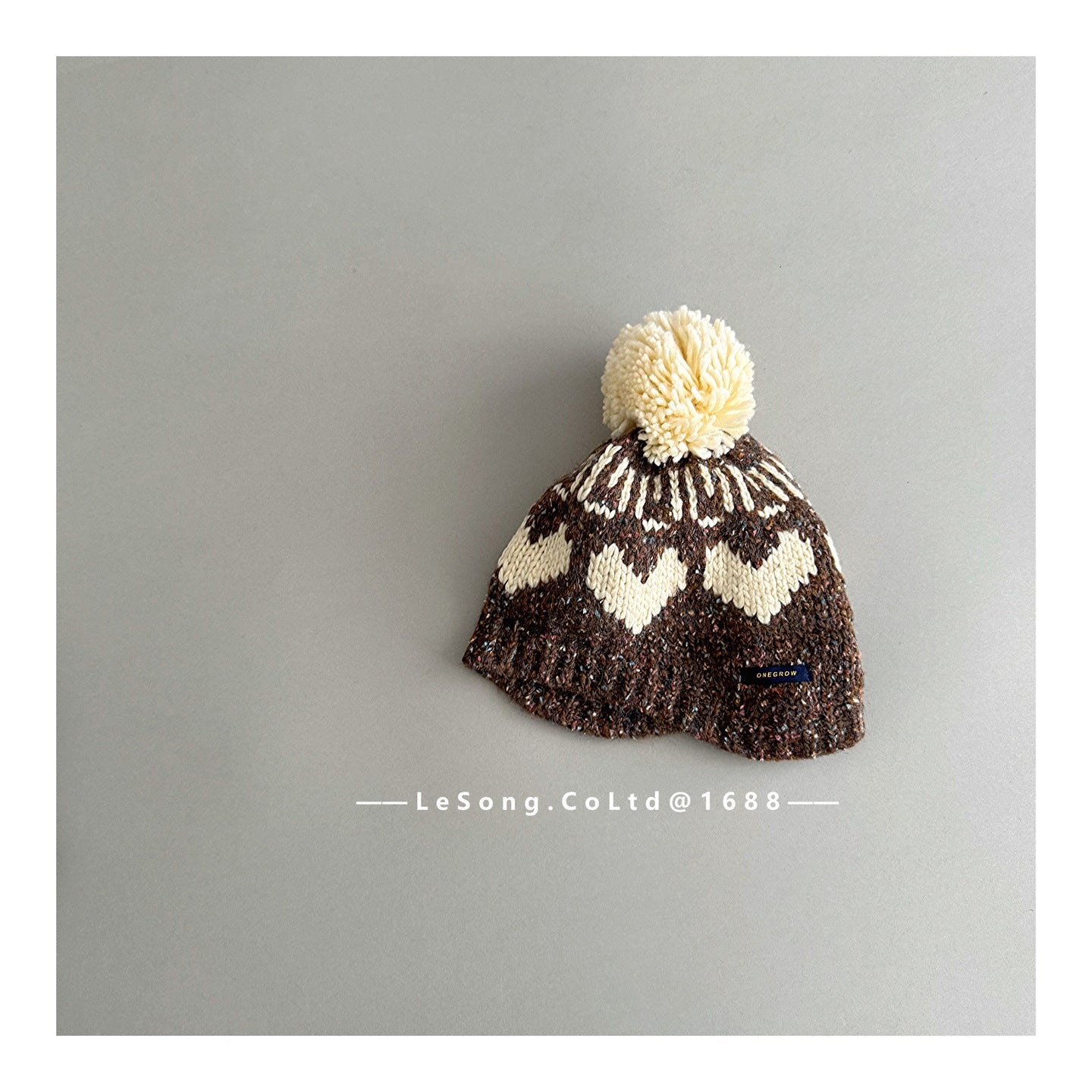 キッズ帽子 ニット ハート ぽんぽん ビーニー ニットキャップ【mh0011838】