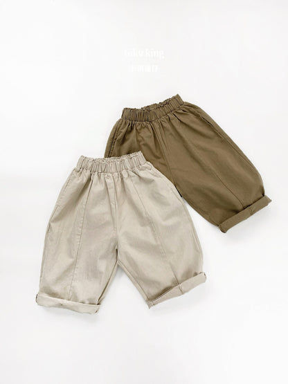 Woven Cotton Elastic Waist Tapered Pants Daily Tapered Pants [mh0012564]