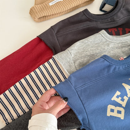 -ロゴプリントベストドッキング長袖Tシャツ スウェット【mh0010806】 - mamahalo shop - 長袖Tシャツ -  べビー服 - 子供服 - 男の子 - 女の子