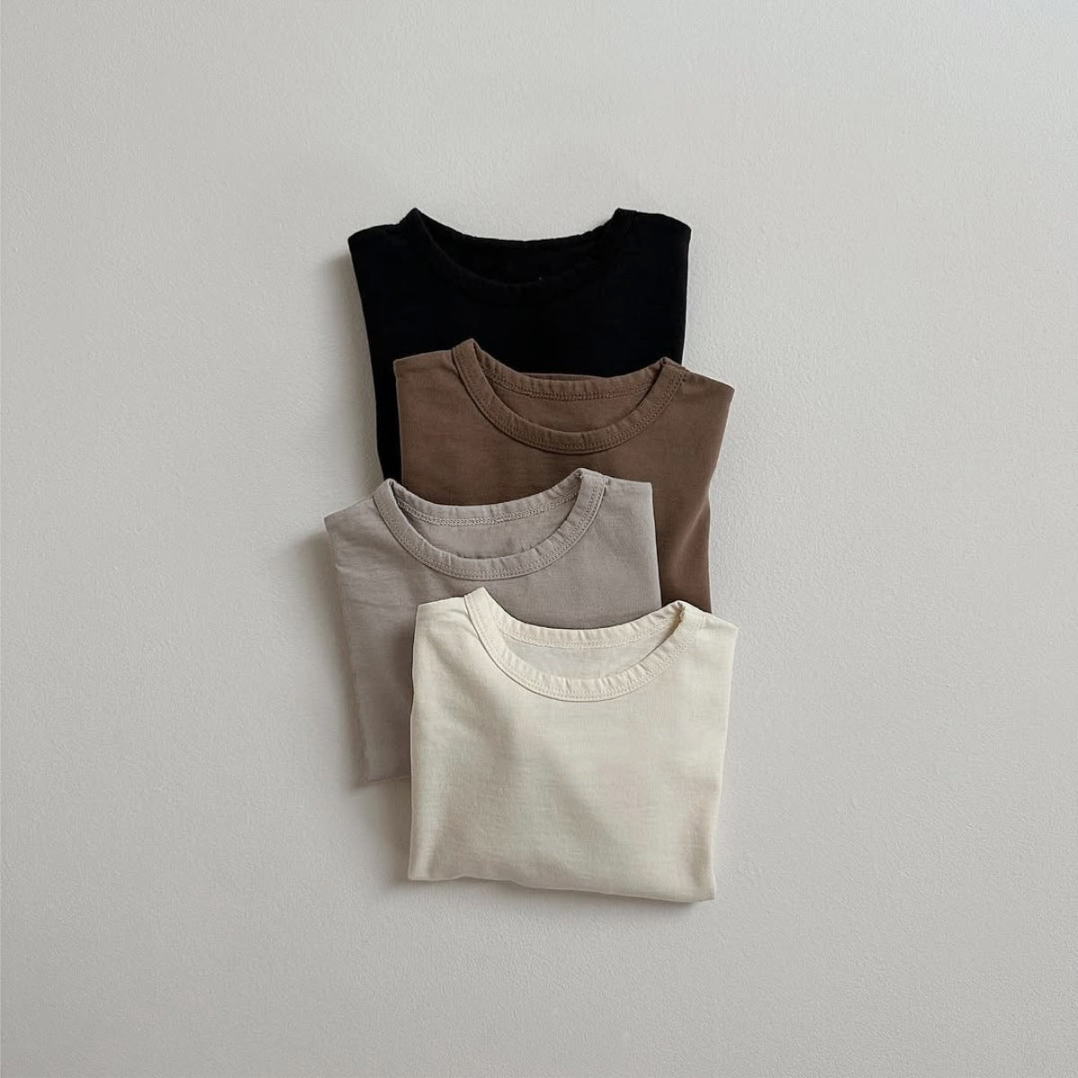 -長袖Tシャツ 無地 ベーシック シンプル コットン素材 ルーズトップス【mh0011364】 - mamahalo shop - 長袖Tシャツ -  べビー服 - 子供服 - 男の子 - 女の子