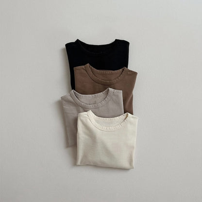 -長袖Tシャツ 無地 ベーシック シンプル コットン素材 ルーズトップス【mh0011364】 - mamahalo shop - 長袖Tシャツ -  べビー服 - 子供服 - 男の子 - 女の子