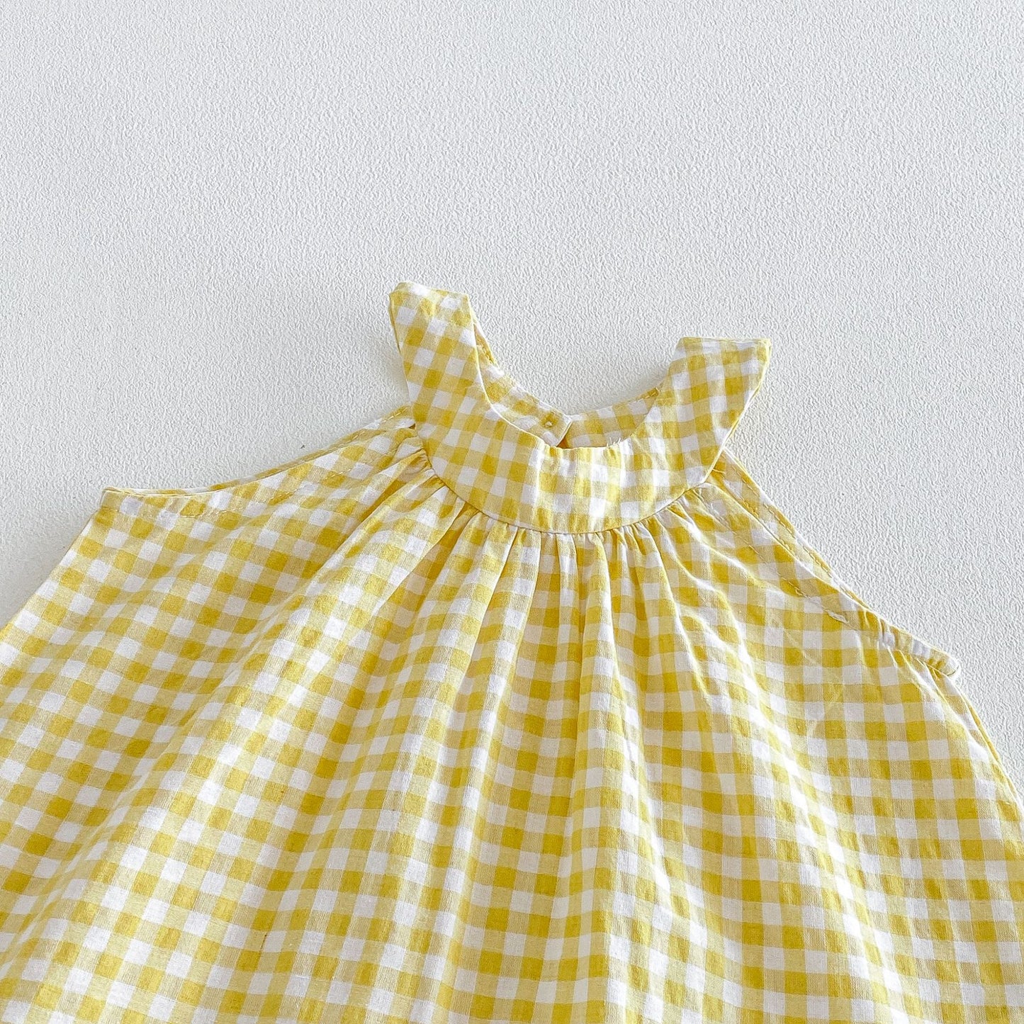 Gingham Halter Set チェック ノースリーブシャツ ショートパンツ セット【mh0013424】