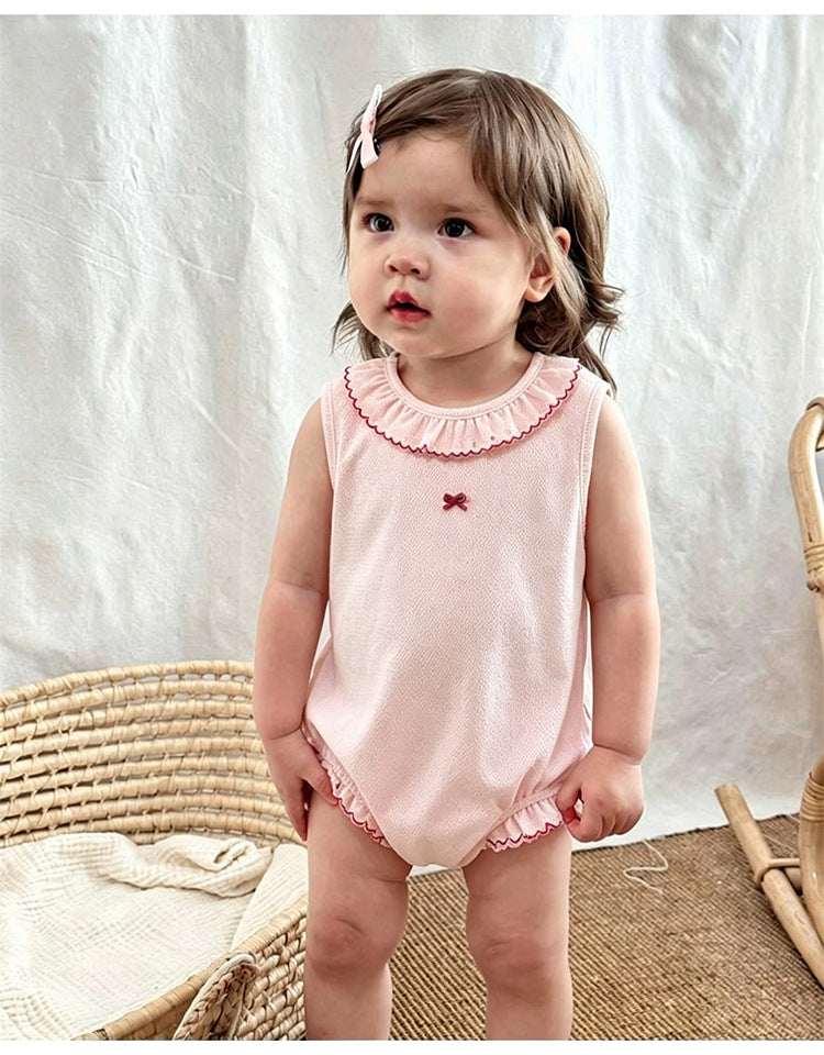 Sleeveless Ruffle Collar Romper メロウ ノースリーブロンパース【mh0013503】