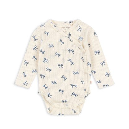 -ハート/リボン長袖肌着ロンパース/ロングパンツ【mh0010732】 - mamahalo shop - ロンパースセットアップ -  べビー服 - 子供服 - 男の子 - 女の子