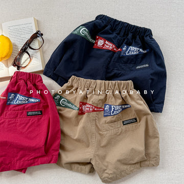 Pennant Patch Graphic Cotton Shorts ワッペン ショートパンツ【mh0012650】