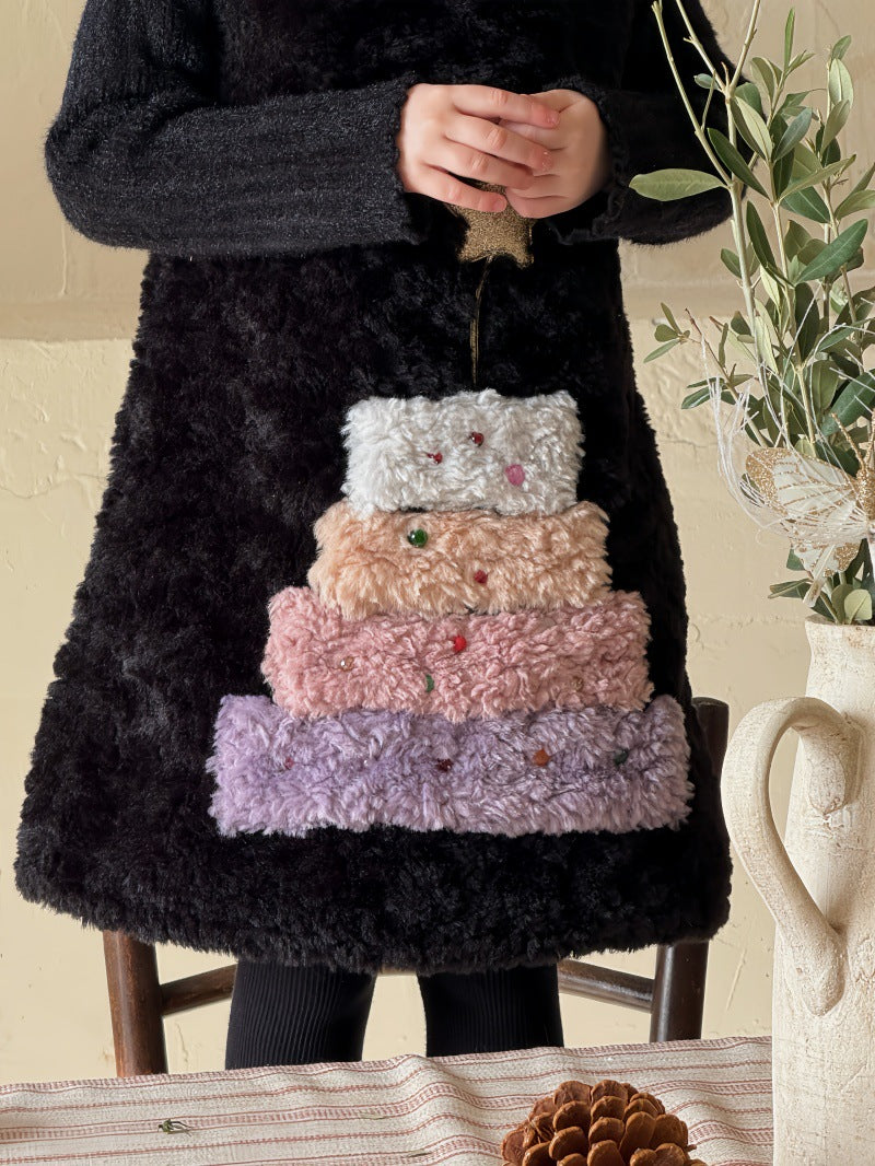 ノースリーブワンピース ファーフリース バースデーケーキモチーフ【mh0011890】