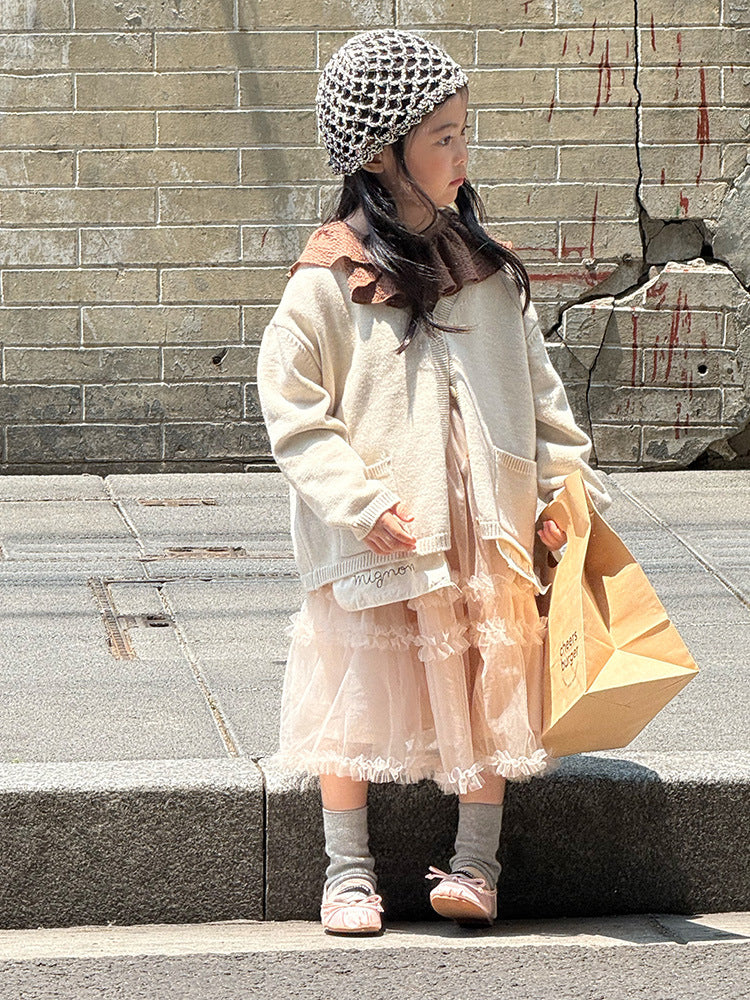 -ニットVネックシンプルカーディガン【mh0011028】 - mamahalo shop - カーディガン・パーカー -  べビー服 - 子供服 - 男の子 - 女の子