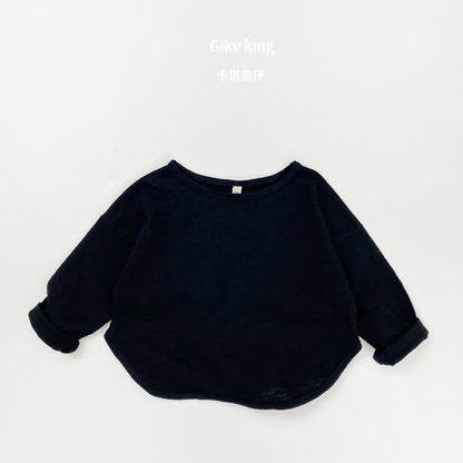 Bamboo Cotton Long Sleeve Crew Neck Top 【mh0012559】