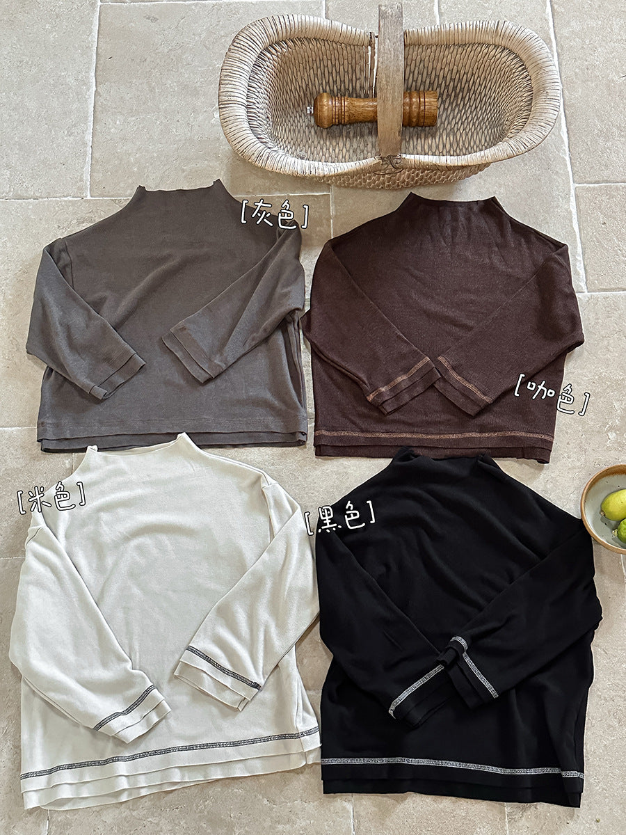 Kids' Stitch Mock Neck Long-Sleeve T-Shirt [mh0014793]
