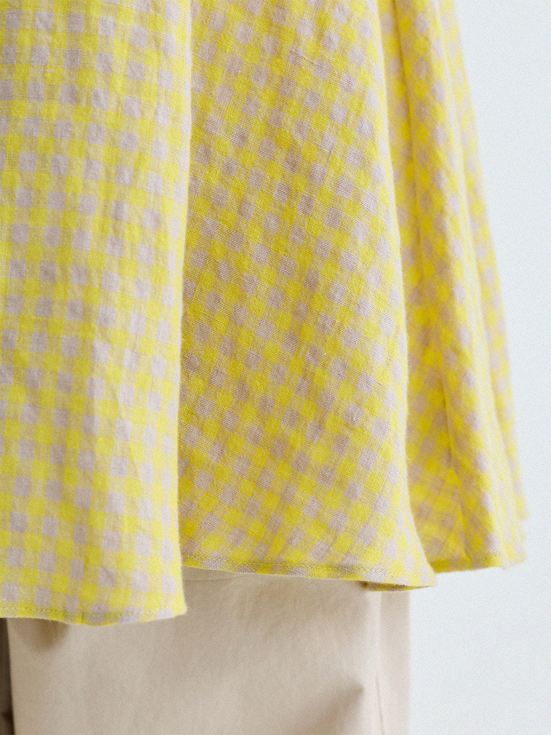 Gingham Plaid Linen Sundress チェック ノースリーブワンピース【mh0013186】