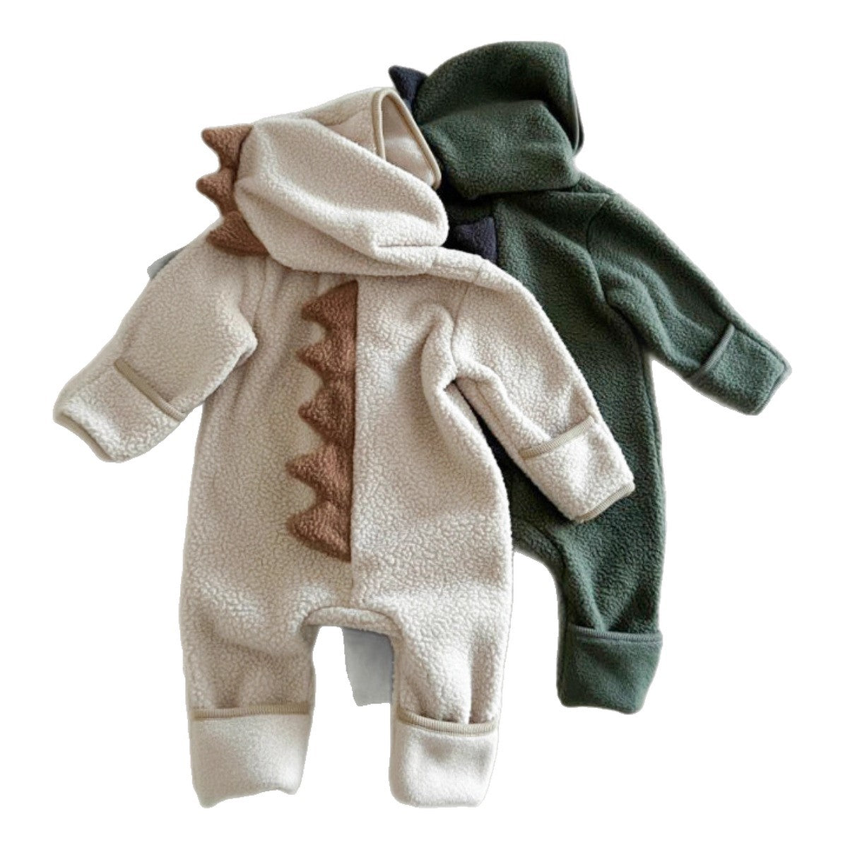 長袖ジャンプスーツ 恐竜 ダイナソーフーディ フリース カバーオール【mh0011859】