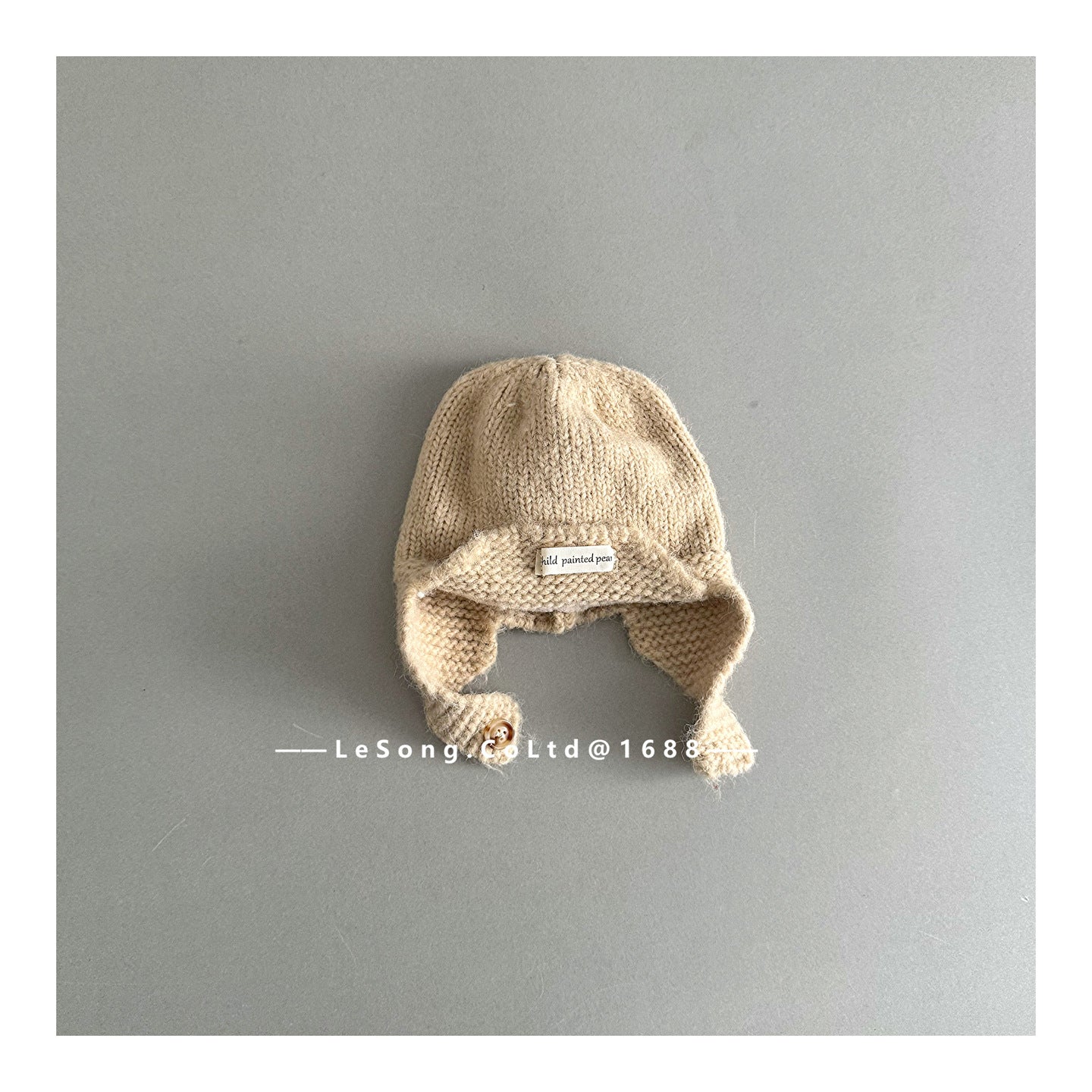 ベビー帽子 ニット ブリム 耳当て付き シンプル ニットキャップ【mh0011830】