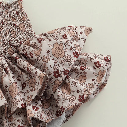 -ベビー キッズ セットアップ フラワー 花柄 ガールズ キャミソール ロンパース ワンピース ボーイズ セットアップ 半袖 シャツ ショートパンツ リンク 姉妹 兄弟 お揃い コーデ【mh0002074】 - mamahalo shop - ノースリーブワンピース -  べビー服 - 子供服 - 男の子 - 女の子