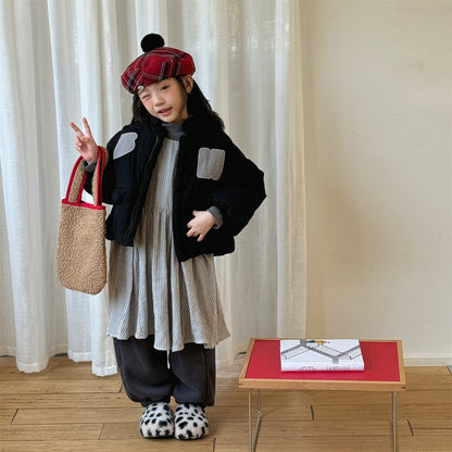 パッチワークブルゾン 中綿ジャケット コート【mh0011918】