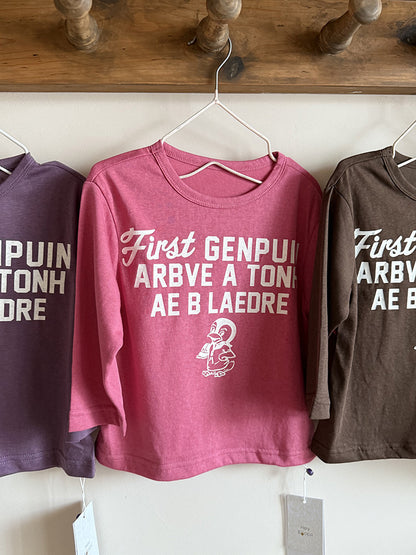 -ペンギン柄プリントTシャツ ロゴ入り長袖トップス【mh0011055】 - mamahalo shop - 長袖Tシャツ -  べビー服 - 子供服 - 男の子 - 女の子