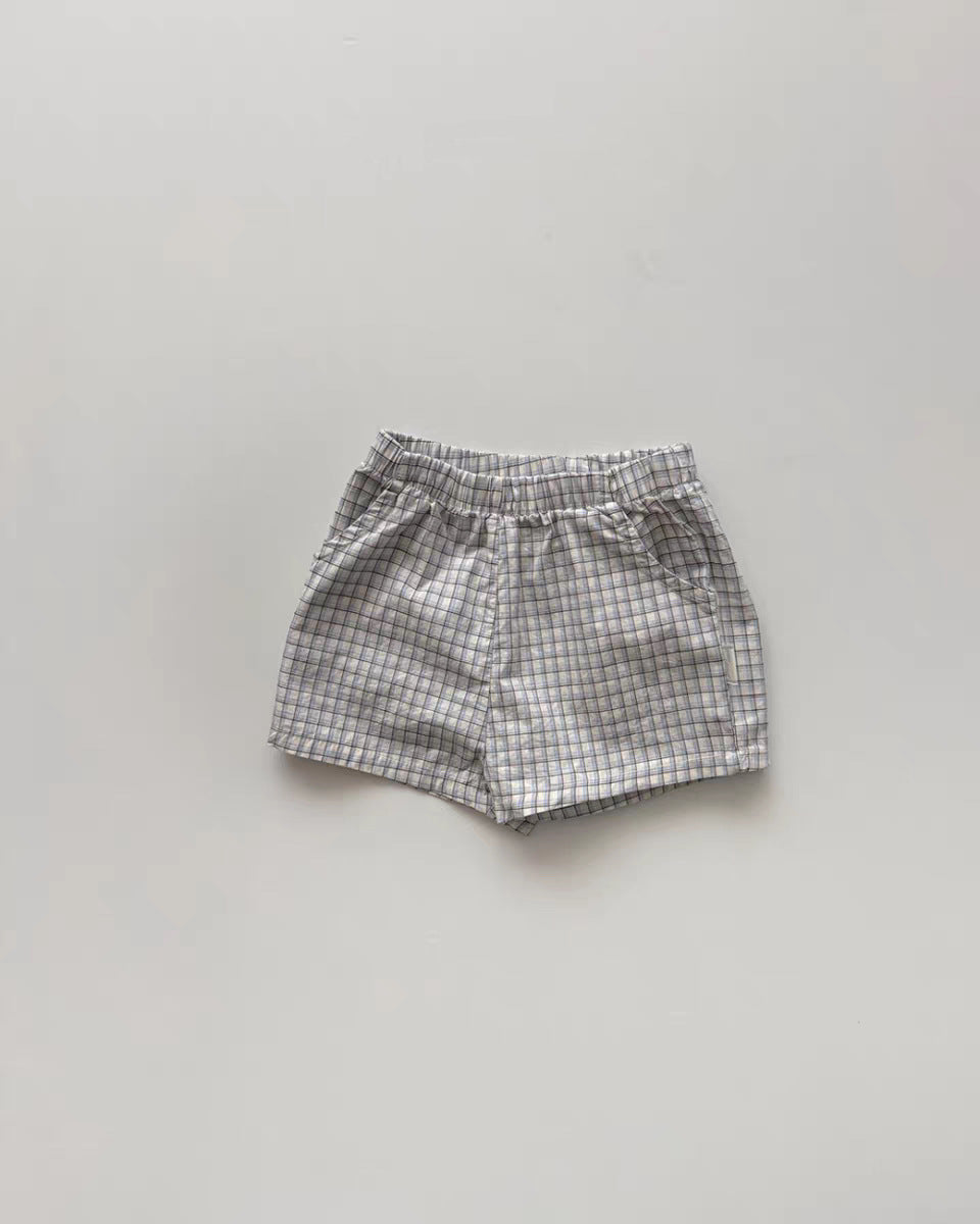 Plaid Seersucker Tank Shorts Set 【mh0013273】