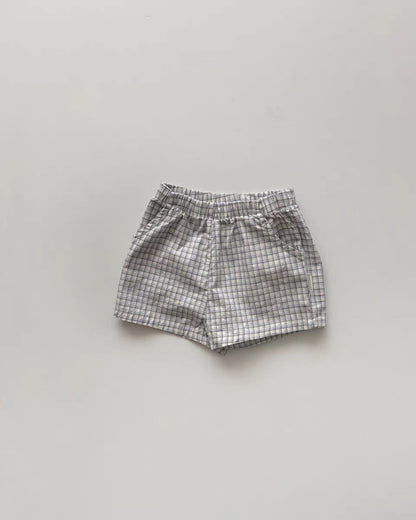 Plaid Seersucker Tank Shorts Set 【mh0013273】