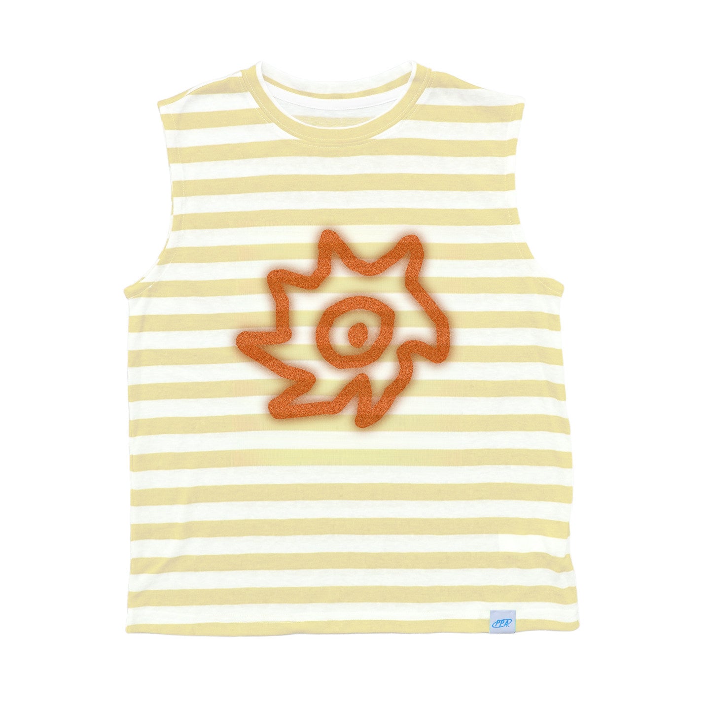 Abstract Doodle Graphic Tank ボーダー柄ノースリーブトップス【mh0013620】