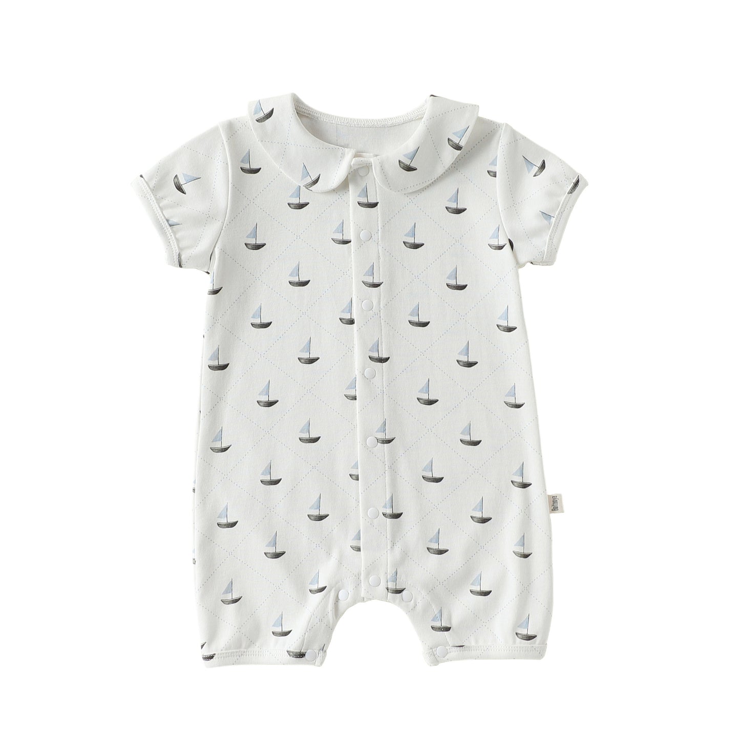 Plaid Cotton Romper ドールカラー 半袖ロンパース【mh0013028】