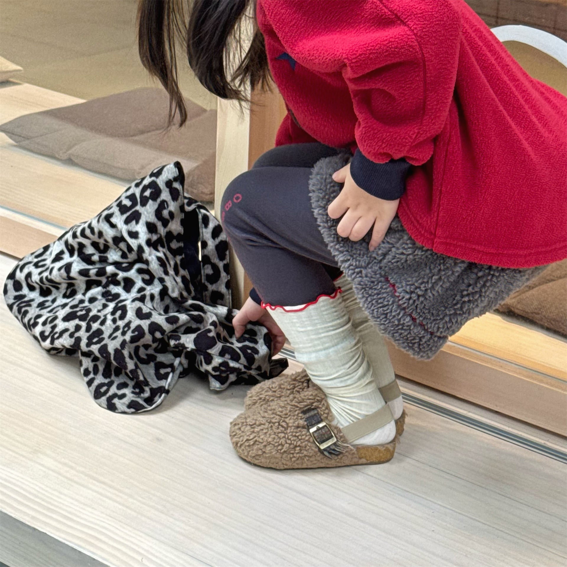 -ボアショートパンツカラーステッチもこもこあったかボトムス【mh0010910】 - mamahalo shop - ハーフパンツ・ショートパンツ -  べビー服 - 子供服 - 男の子 - 女の子