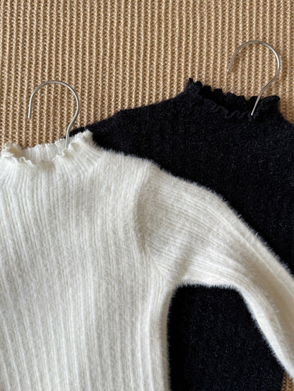 長袖ハイネックセーター フェイクミンクフリース インナートップス【mh0011898】