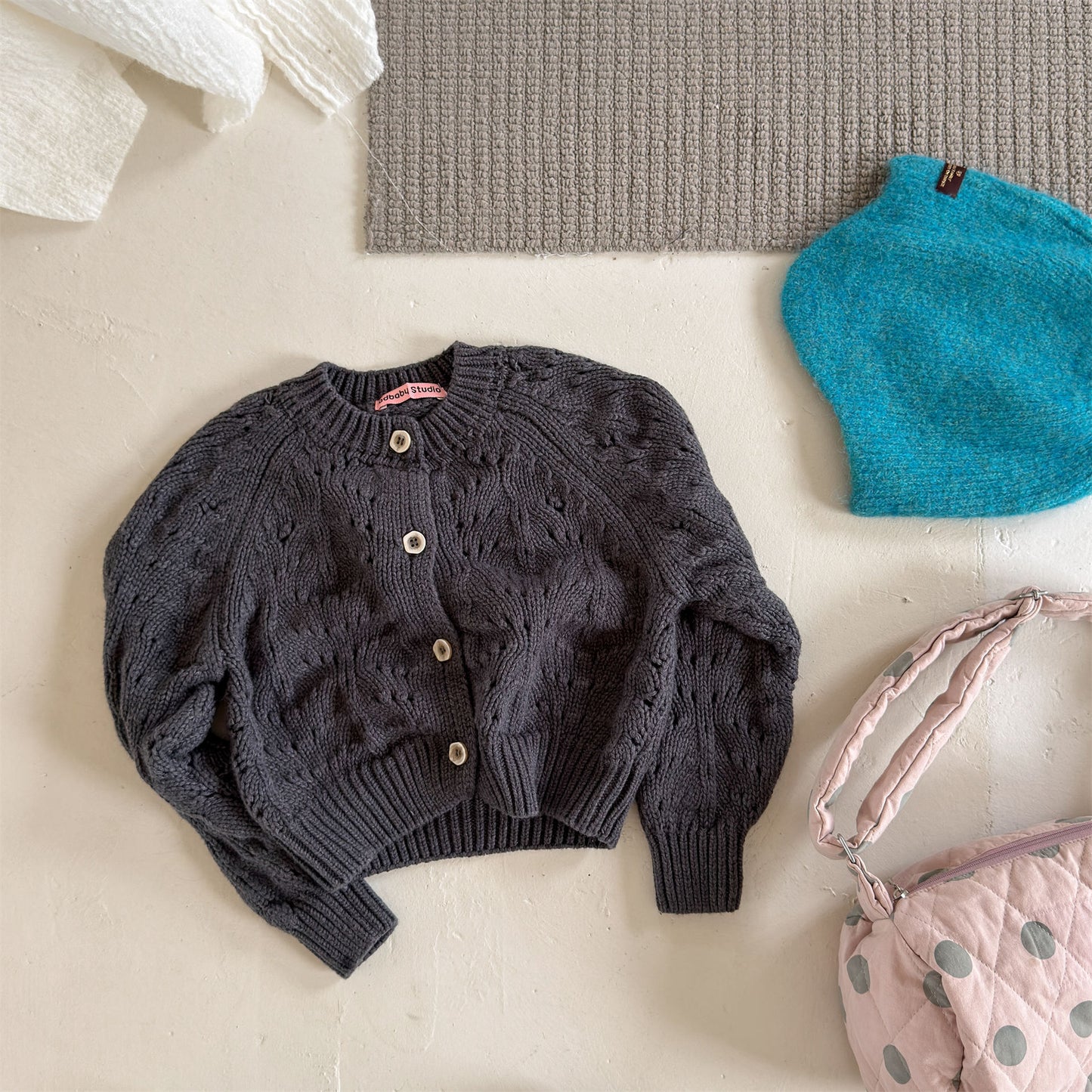 Kids' Openwork Long-Sleeve Knit Cardigan [mh0014055]