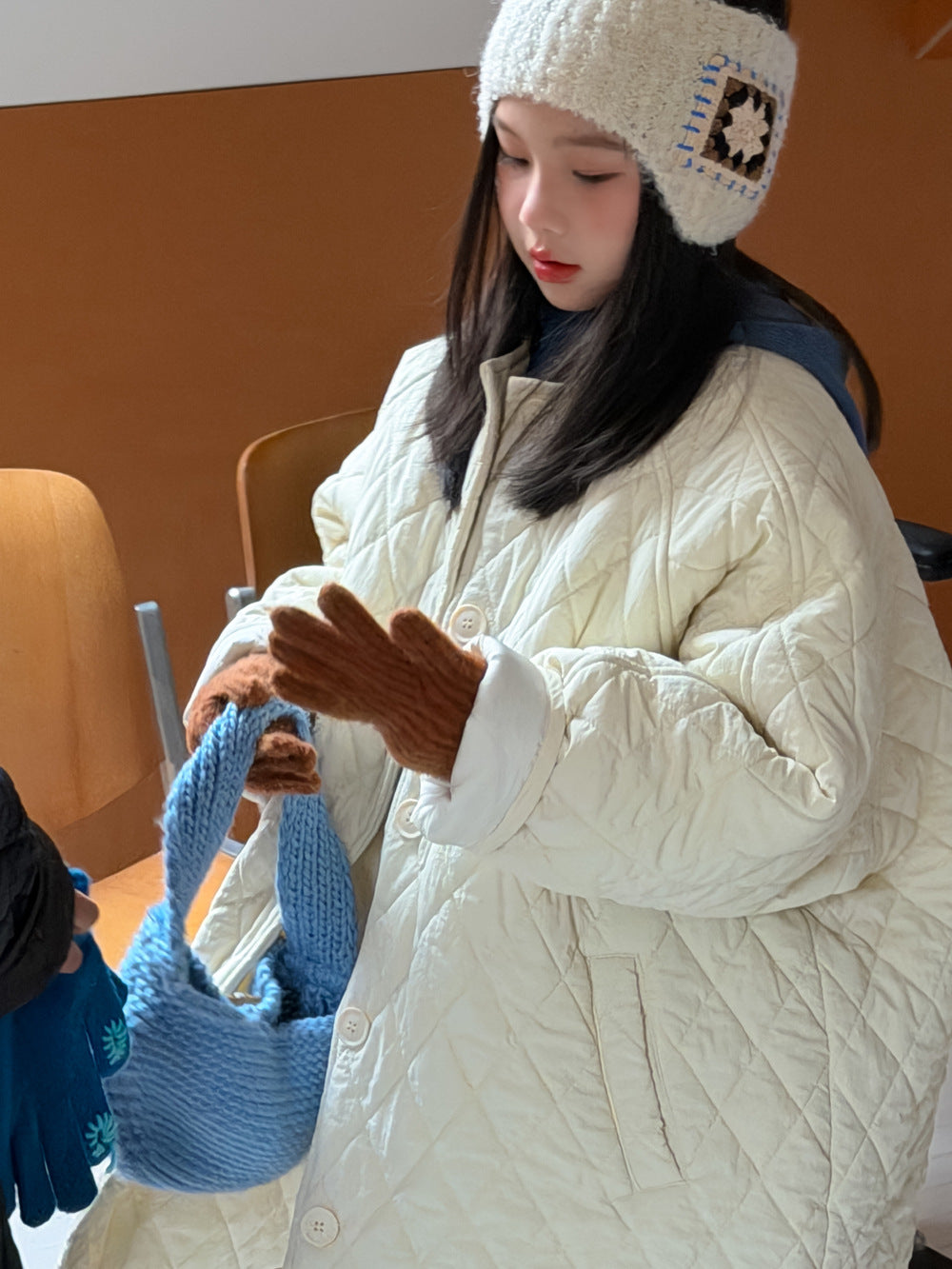 ミドル丈キルトコート キルティング ノーカラー アウター【mh0011878】