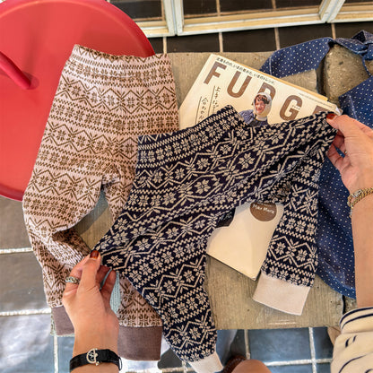 裏起毛レギンスパンツ トライバル ネイティブ柄 レギパン【mh0011911】