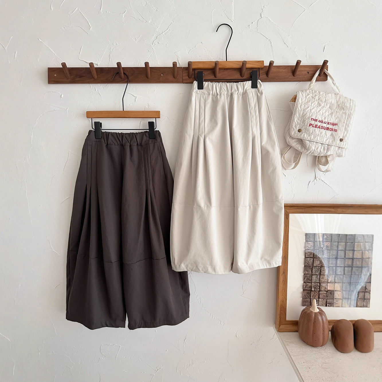 -ピンタック切り替えワイドガウチョパンツ【mh0010772】 - mamahalo shop - ロングパンツ・スウェットパンツ -  べビー服 - 子供服 - 男の子 - 女の子