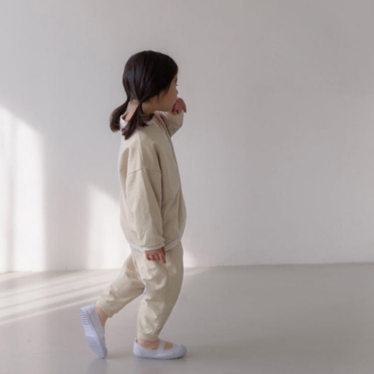 Cotton Long Sleeve Lounge Set 無地 スウェット 上下セット【mh0012677】