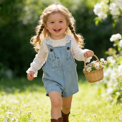 Denim Strap Baby Jumpsuit デニム サロペット ロンパース【mh0012503】