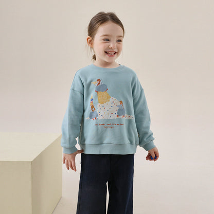 -アニマルプリント長袖スウェットトレーナー【mh0011297】 - mamahalo shop - トレーナー・フーディ -  べビー服 - 子供服 - 男の子 - 女の子