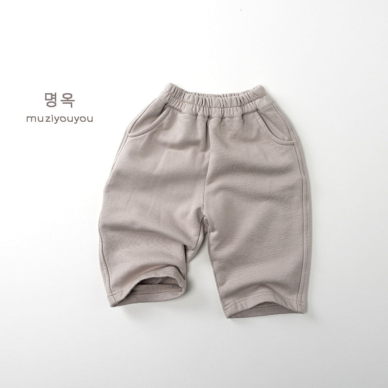 -シンプル無地スウェットストレートパンツ【mh0010865】 - mamahalo shop - ロングパンツ・スウェットパンツ -  べビー服 - 子供服 - 男の子 - 女の子