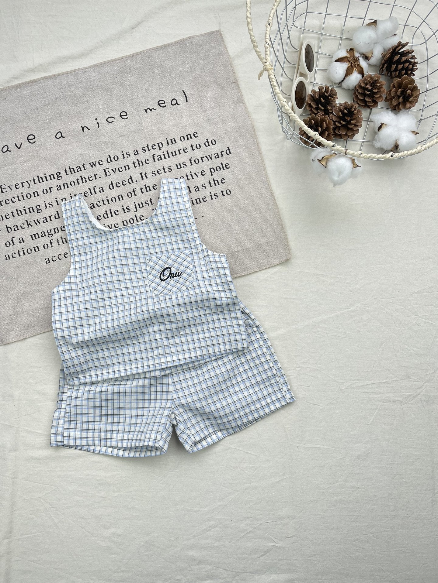 Plaid Tank Top Shorts Set【mh0013280】