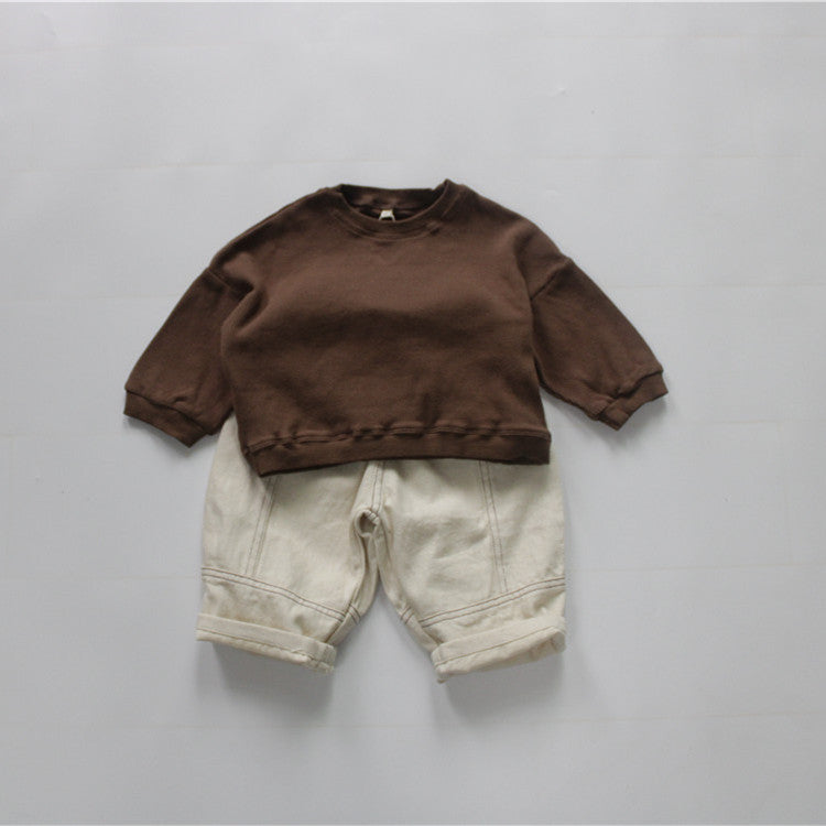 Kids Waffle Dolman Sleeve Loose T-Shirt [mh0001887]