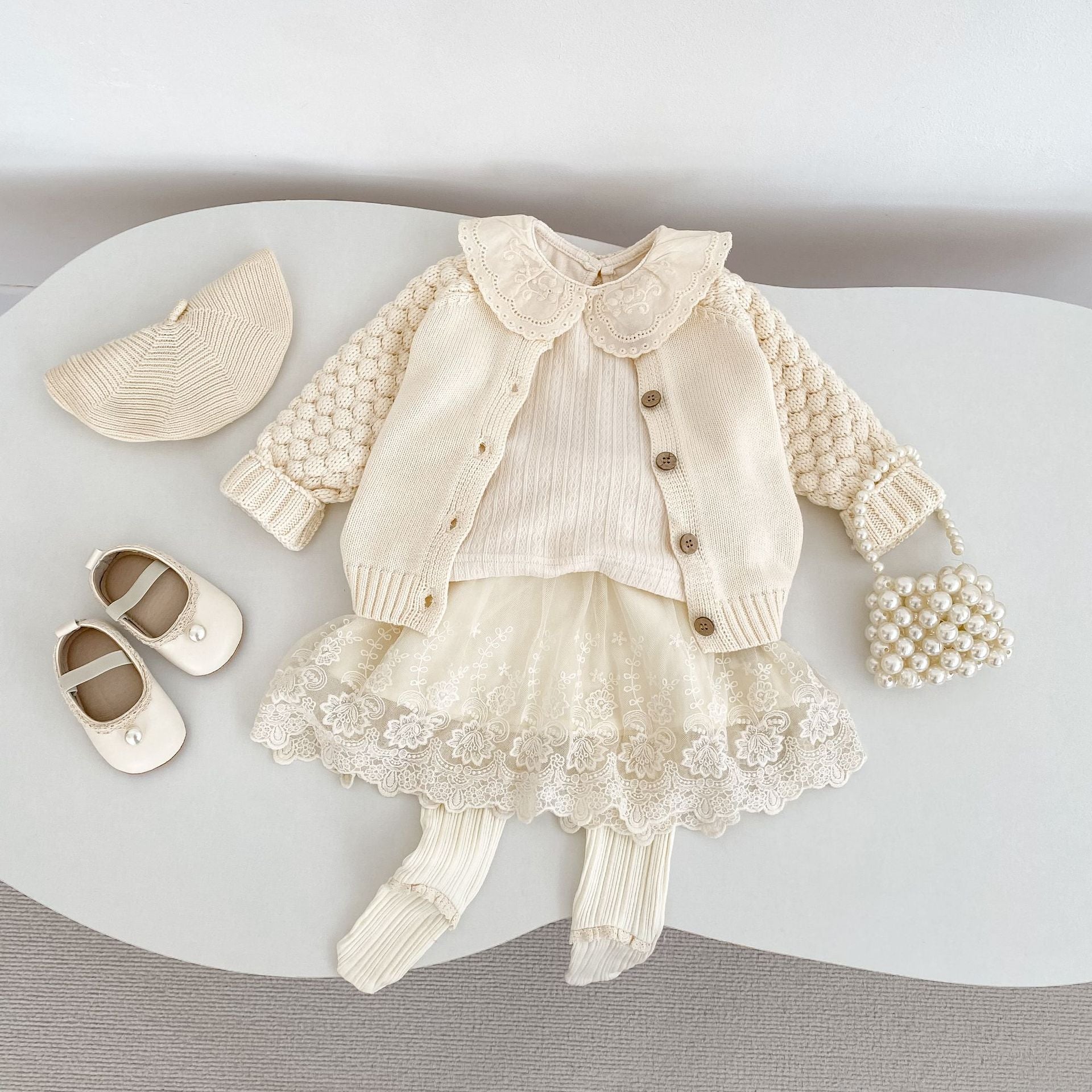 -ビッグフリルレース襟長袖Tシャツ【mh0010855】 - mamahalo shop - 長袖Tシャツ -  べビー服 - 子供服 - 男の子 - 女の子