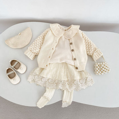 -ビッグフリルレース襟長袖Tシャツ【mh0010855】 - mamahalo shop - 長袖Tシャツ -  べビー服 - 子供服 - 男の子 - 女の子