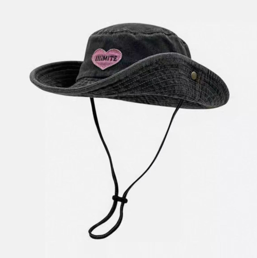Heart Embroidered Safari Hat ハート ワッペン サファリハット【mh0013010】
