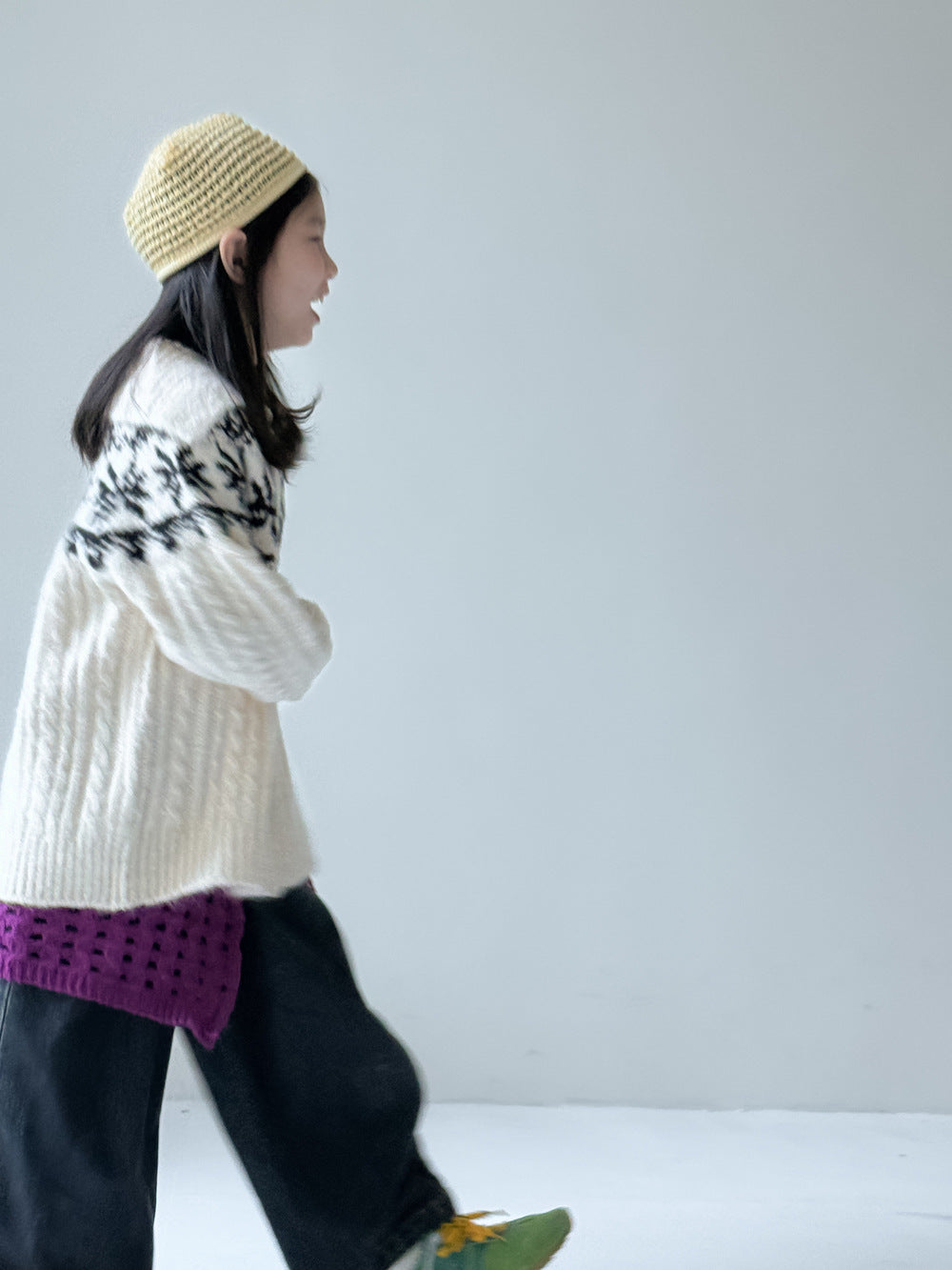 -ノルディック柄ニットジップアップカーディガン ラグランニットトップス【mh0010962】 - mamahalo shop - カーディガン・パーカー -  べビー服 - 子供服 - 男の子 - 女の子