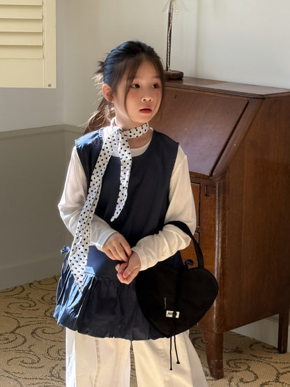 -サイドリボンドロストノースリーブチュニックブラウス/インナー長袖Tシャツ【mh0010758】 - mamahalo shop - ノースリーブセットアップ -  べビー服 - 子供服 - 男の子 - 女の子