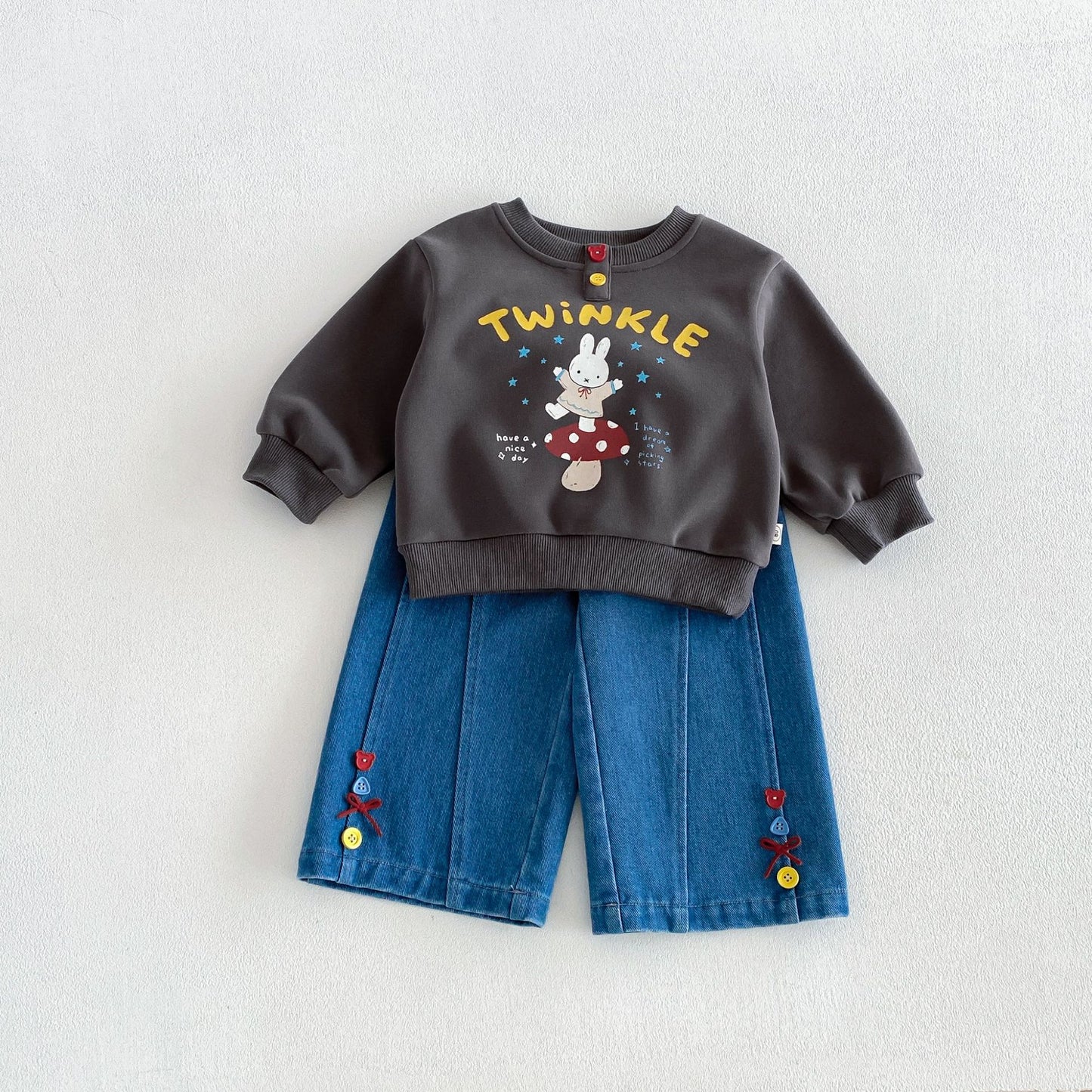 Sudadera de manga larga con estampado de personajes infantiles 【mh0014030】