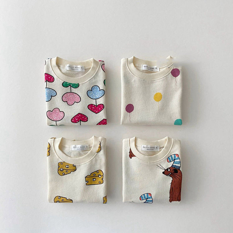 ベビー キッズ プリント 半袖Tシャツ ショートパンツ セット【mh0000766】